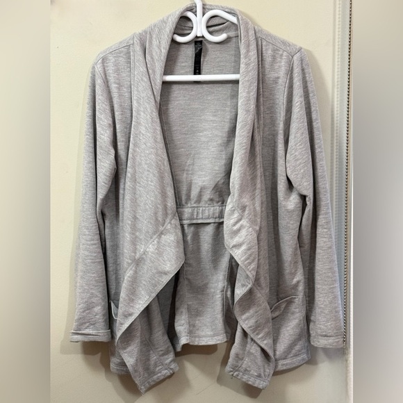 Women's Gray Open Front Cardigan - Picture 2 of 3